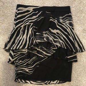 Zara animal print chiffon skirt